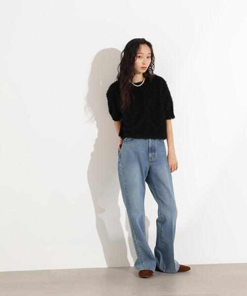 N.（N. Natural Beauty Basic）（エヌエヌナチュラルビューティーベーシック）の「センタープレスフレアデニムパンツ（デニムパンツ・レディース・ライトブルー/ブルー・MEDIUM/SMALL）」の7枚目の写真