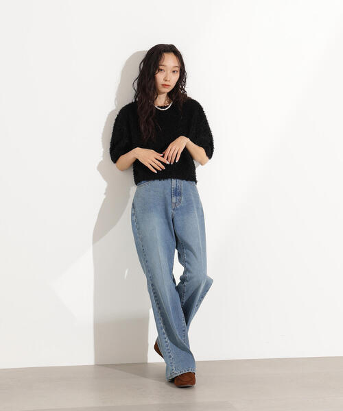 N.（N. Natural Beauty Basic）（エヌエヌナチュラルビューティーベーシック）の「センタープレスフレアデニムパンツ（デニムパンツ・レディース・ライトブルー/ブルー・MEDIUM/SMALL）」の9枚目の写真