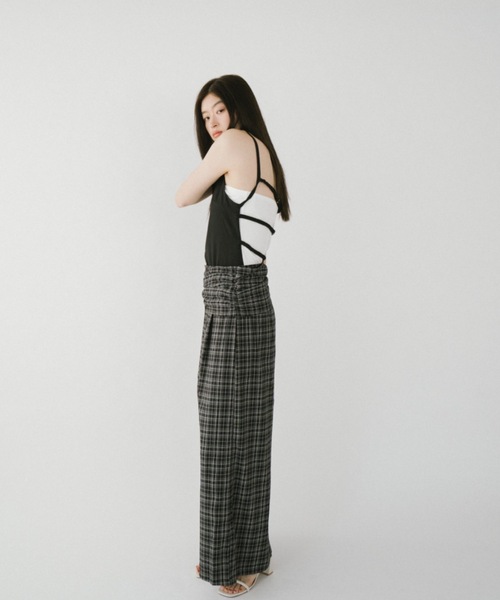 DRWCYS（ドロシーズ）の「リボンディテールワイドパンツ（スラックス・レディース・チャコールグレー/ブラック・SMALL/MEDIUM）」の6枚目の写真