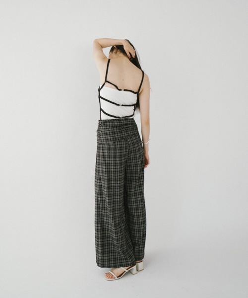 DRWCYS（ドロシーズ）の「リボンディテールワイドパンツ（スラックス・レディース・チャコールグレー/ブラック・SMALL/MEDIUM）」の7枚目の写真