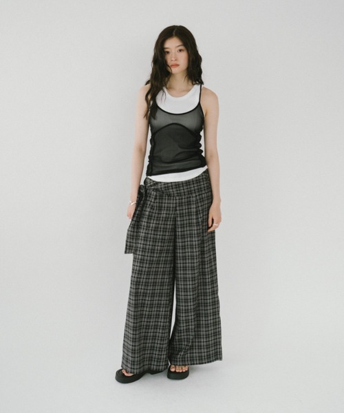 DRWCYS（ドロシーズ）の「リボンディテールワイドパンツ（スラックス・レディース・チャコールグレー/ブラック・SMALL/MEDIUM）」の12枚目の写真