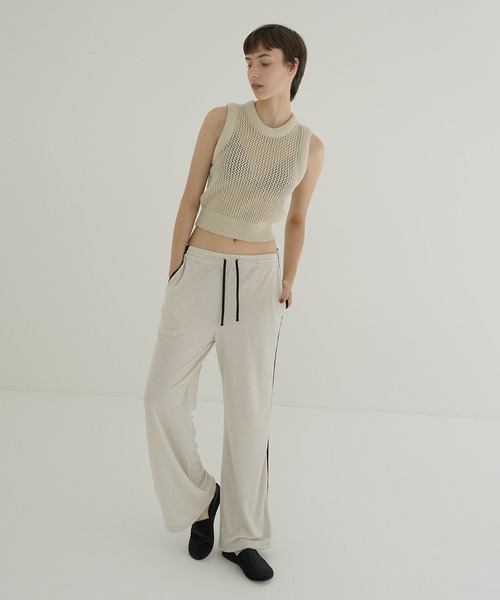 CLANE（クラネ）の「3D RIB MESH KNIT TOPS（その他トップス・レディース・ブラック/アイボリー・2/1）」の6枚目の写真