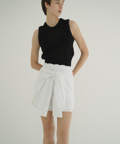 CLANE（クラネ）の「3D RIB MESH KNIT TOPS（その他トップス・レディース・ブラック/アイボリー・2/1）」の10枚目の写真