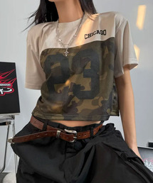 tシャツ カモフラージュ柄メッシュユニフォームTシャツ レディース 迷彩 カモフラ」に該当するTシャツ/カットソーファッション通販