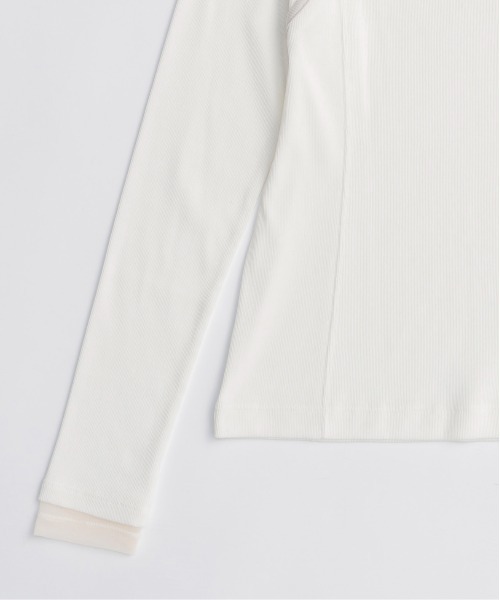 MAISON SPECIAL（メゾンスペシャル）の「Shoulder Slit Ribbed Tops/ショルダースリットリブトップス（Tシャツ/カットソー・レディース・ホワイト/ブラック/ブルー/オレンジ・FREE）」の19枚目の写真