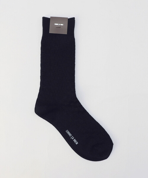 COMME CA MEN(コムサメン)の「【市松柄】クルーソックス(ソックス/靴下・メンズ・ブラック/グリーン/ネイビー/ブルー/グレー・27.0cm)」の2枚目の写真
