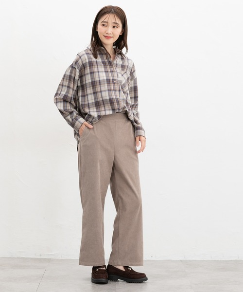 Honeys(ハニーズ)の「ゆるチェックシャツ(シャツ/ブラウス・レディース・ブラック系その他/ベージュ系その他/ブルー系その他3/ライトグリーン系/ネイビー系・LL/L/S/M)」の10枚目の写真