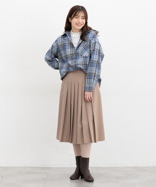 Honeys(ハニーズ)の「ゆるチェックシャツ(シャツ/ブラウス・レディース・ブラック系その他/ベージュ系その他/ブルー系その他3/ライトグリーン系/ネイビー系・LL/L/S/M)」の18枚目の写真