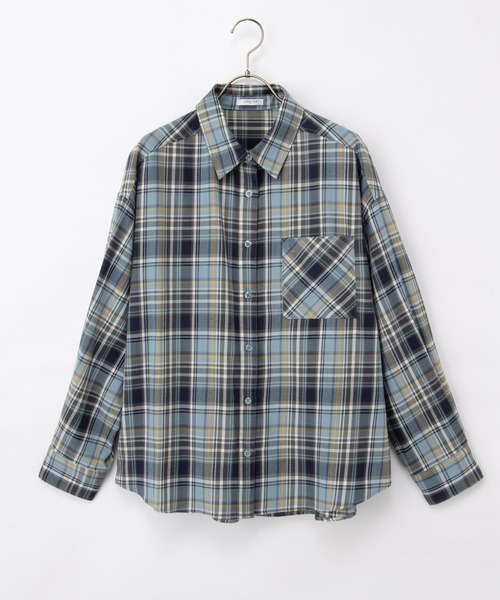 Honeys(ハニーズ)の「ゆるチェックシャツ(シャツ/ブラウス・レディース・ブラック系その他/ベージュ系その他/ブルー系その他3/ライトグリーン系/ネイビー系・LL/L/S/M)」の20枚目の写真