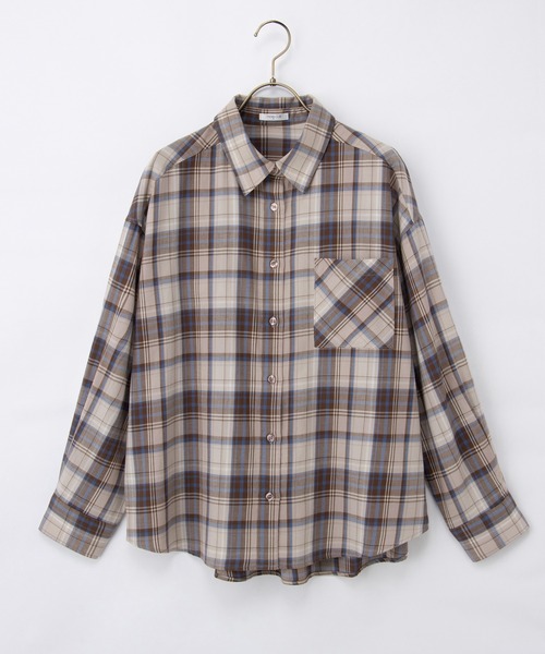 Honeys(ハニーズ)の「ゆるチェックシャツ(シャツ/ブラウス・レディース・ブラック系その他/ベージュ系その他/ブルー系その他3/ライトグリーン系/ネイビー系・LL/L/S/M)」の22枚目の写真