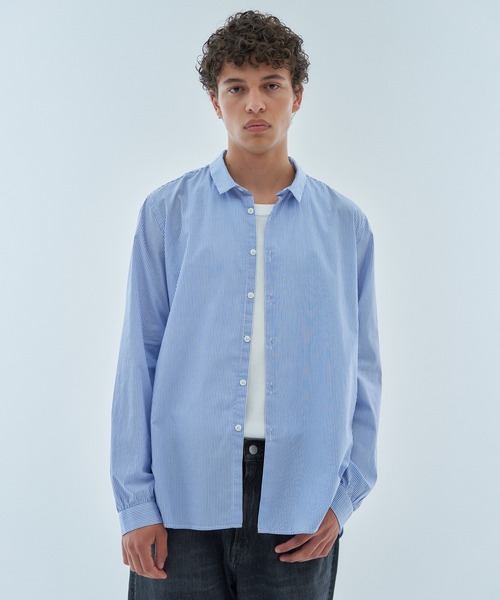 ESTNATION（エストネーション）の「aftersunshine / ストライプシャツ（シャツ/ブラウス・メンズ・ブラック系その他/ブルー系その他・MEDIUM/LARGE）」の3枚目の写真