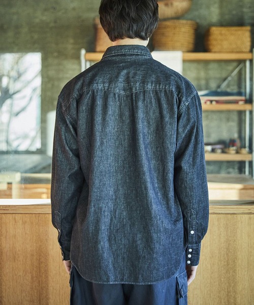 orSlow(オアスロウ)の「orSlow/オアスロウ BLACK DENIM WESTERN SHIRT シャツ(シャツ/ブラウス・メンズ・ブラック・2/3/4)」の4枚目の写真