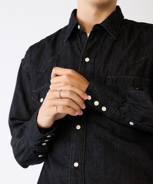 orSlow(オアスロウ)の「orSlow/オアスロウ BLACK DENIM WESTERN SHIRT シャツ(シャツ/ブラウス・メンズ・ブラック・2/3/4)」の9枚目の写真