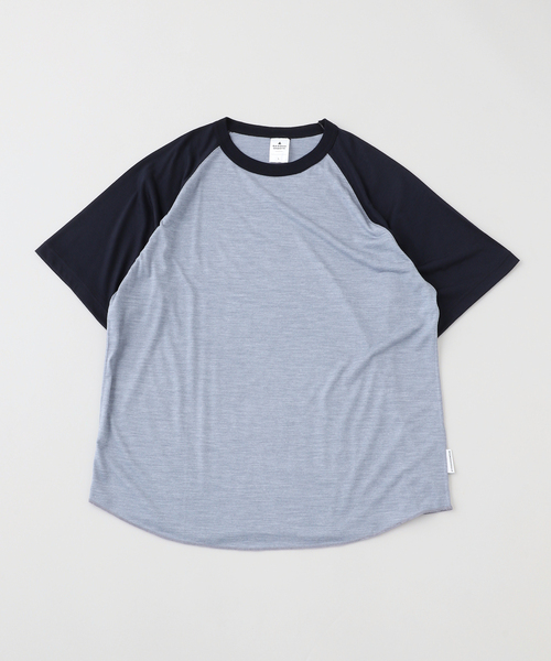 BAMBOO SHOOTS（バンブーシュート）の「BAMBOO SHOOTS / バンブーシュート MERINO WOOL 1/2 BASEBALL T（Tシャツ/カットソー・メンズ・チャコールグレー/ブラック・MEDIUM/LARGE）」の2枚目の写真