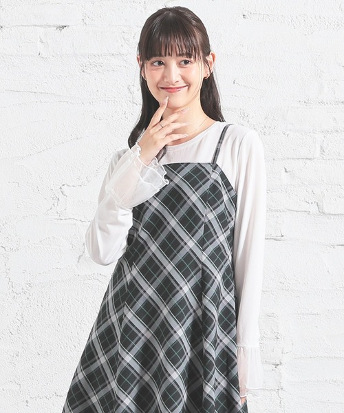 Honeys(ハニーズ)の「袖口チュール使いトップス(Tシャツ/カットソー・レディース・グレー/ブラック/ホワイト・L/LL/M/S)」の15枚目の写真