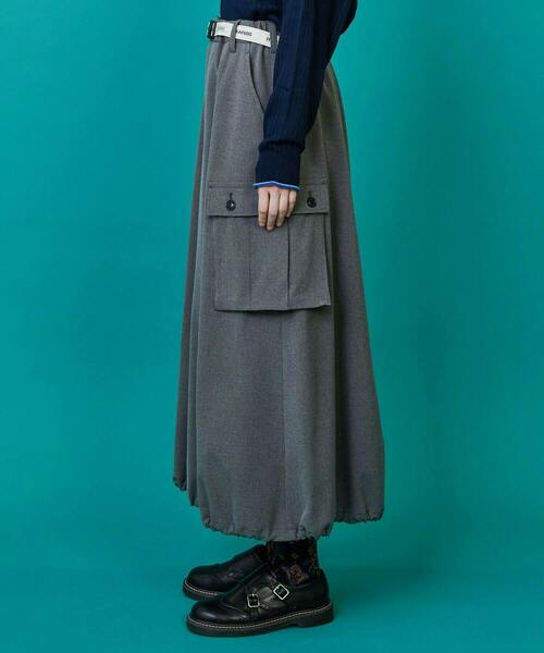 FRAPBOIS（フラボア）の「サーモズ スカート（スカート・レディース・ネイビー/グレー・1/0）」の3枚目の写真