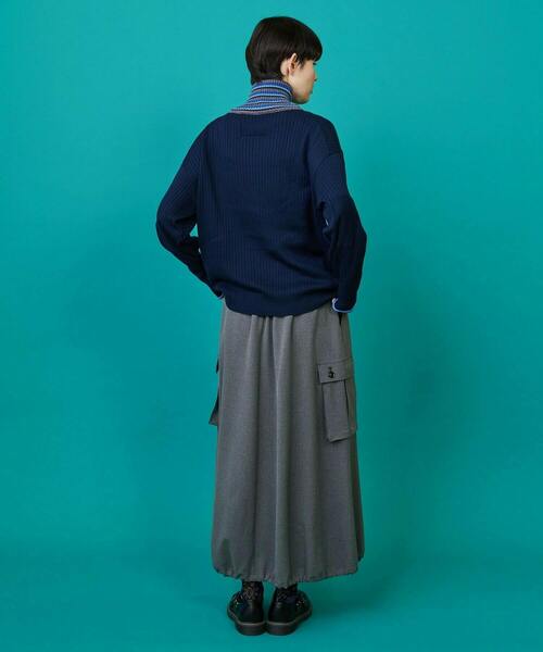 FRAPBOIS（フラボア）の「サーモズ スカート（スカート・レディース・ネイビー/グレー・1/0）」の11枚目の写真