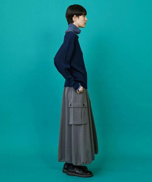 FRAPBOIS（フラボア）の「サーモズ スカート（スカート・レディース・ネイビー/グレー・1/0）」の12枚目の写真