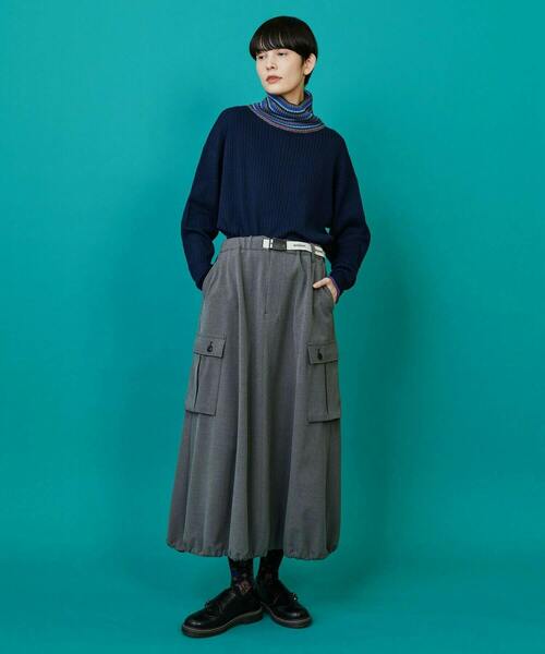 FRAPBOIS（フラボア）の「サーモズ スカート（スカート・レディース・ネイビー/グレー・1/0）」の13枚目の写真