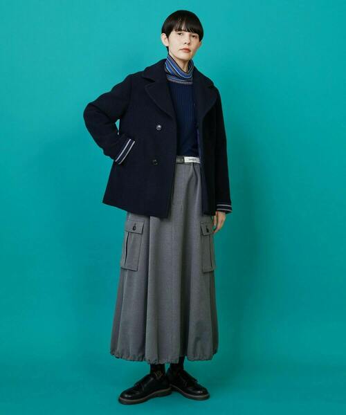 FRAPBOIS（フラボア）の「サーモズ スカート（スカート・レディース・ネイビー/グレー・1/0）」の15枚目の写真