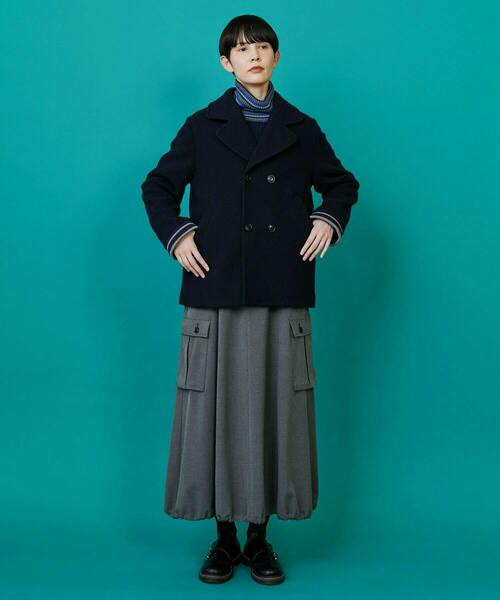 FRAPBOIS（フラボア）の「サーモズ スカート（スカート・レディース・ネイビー/グレー・1/0）」の16枚目の写真