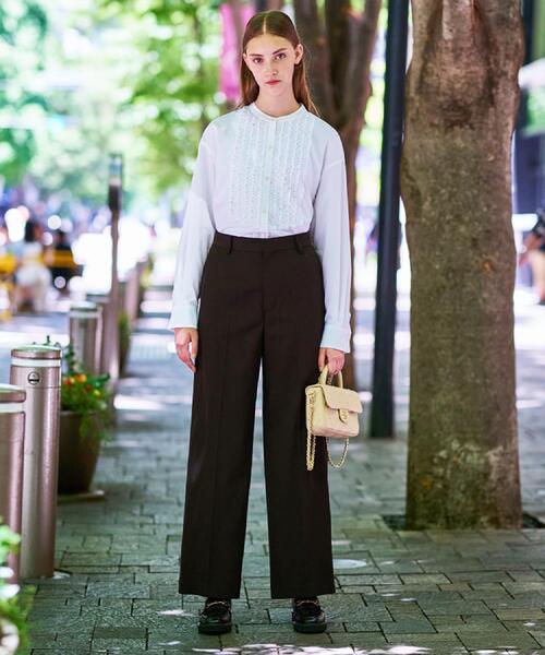 DRESSTERIOR(ドレステリア)の「◆【セットアップ可/オンオフ】ウールビスコースカルゼワイドパンツ(その他パンツ・レディース・ブラウン系その他・34/36/38/40)」の3枚目の写真