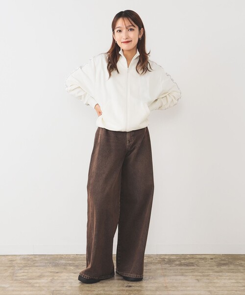 FRED PERRY（フレッドペリー）の「FRED PERRY / Taped Track Jacket（ジャージ・レディース・チャコールグレー/オフホワイト・10）」の7枚目の写真