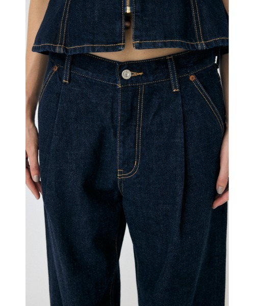 美品 moussy デニムセットアップ ピンク セットアップ対応】TUCK WIDE STRAIGHT（デニムパンツ）｜MOUSSY