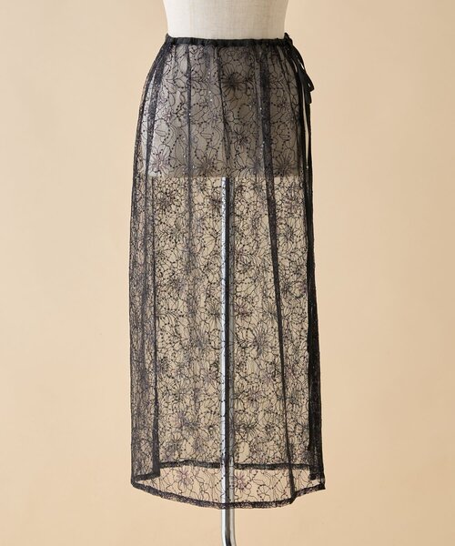 Remind me and forever(リマインドミーアンドフォーエバー)の「【nane】コーデのアクセントに、レースラップスカート(スカート・レディース・ゴールド/ブラック・FREE)」の21枚目の写真