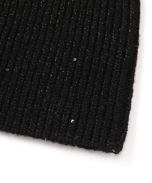 FREE'S MART（フリーズマート）の「スパングルニットワッチ（ニットキャップ/ビーニー・レディース・グレー/ブラック・ﾌﾘ-）」の5枚目の写真