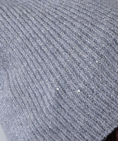 FREE'S MART（フリーズマート）の「スパングルニットワッチ（ニットキャップ/ビーニー・レディース・グレー/ブラック・ﾌﾘ-）」の4枚目の写真