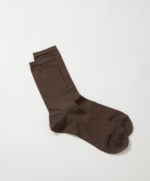 NANO universe（ナノユニバース）の「リブラメソックス（ソックス/靴下・レディース・オフホワイト/ブラック/ブラウン・F）」の4枚目の写真