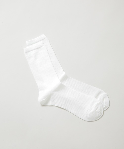 NANO universe（ナノユニバース）の「リブラメソックス（ソックス/靴下・レディース・オフホワイト/ブラック/ブラウン・F）」の5枚目の写真