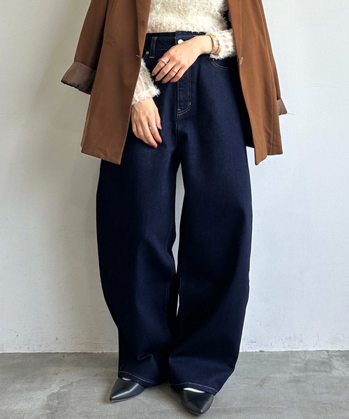セール】ワイドサーキュラーデニムパンツ（デニムパンツ）｜1chaku