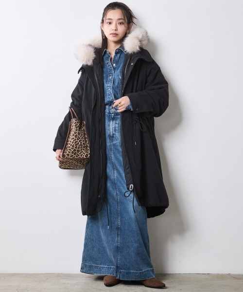 CHIC STYLE（シックスタイル）の「ソフトデニムシャツ＜大きいサイズ有＞シックスタイル（シャツ/ブラウス・レディース・ブルー系/ブラック系・M/L/LL/3L/4L/5L）」の6枚目の写真