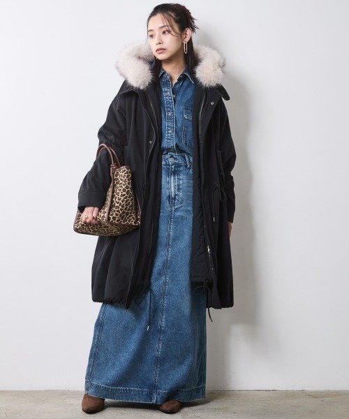 CHIC STYLE（シックスタイル）の「ソフトデニムシャツ＜大きいサイズ有＞シックスタイル（シャツ/ブラウス・レディース・ブルー系/ブラック系・M/L/LL/3L/4L/5L）」の7枚目の写真
