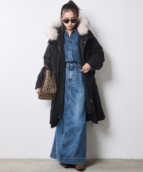 CHIC STYLE（シックスタイル）の「ソフトデニムシャツ＜大きいサイズ有＞シックスタイル（シャツ/ブラウス・レディース・ブルー系/ブラック系・M/L/LL/3L/4L/5L）」の8枚目の写真