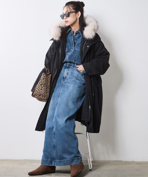 CHIC STYLE（シックスタイル）の「ソフトデニムシャツ＜大きいサイズ有＞シックスタイル（シャツ/ブラウス・レディース・ブルー系/ブラック系・M/L/LL/3L/4L/5L）」の13枚目の写真