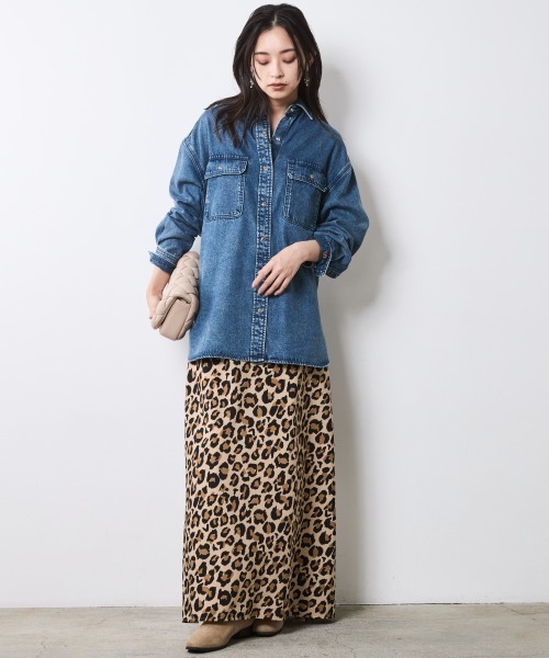 CHIC STYLE（シックスタイル）の「ソフトデニムシャツ＜大きいサイズ有＞シックスタイル（シャツ/ブラウス・レディース・ブルー系/ブラック系・M/L/LL/3L/4L/5L）」の14枚目の写真