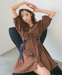 ベルト シャツワンピース シャツワンピース」に該当する