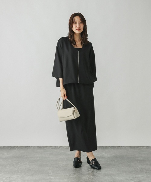 ３点セット【新品】キャロウェイ ブルゾン 黒 ニット スカート 限定 ブラック セール】シャツブルゾン＊スカートセット/583901（ワンピース