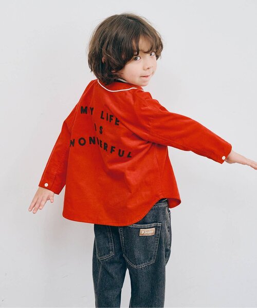 p.premier(ピードットプルミエ)の「【リンク/ジュニア対応】バックロゴユニフォームシャツ(シャツ/ブラウス・キッズ・ブラック/ブルー/グリーン/レッド・80/90/100/110/120/130/140)」の4枚目の写真