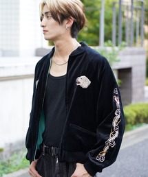 THRIFTY LOOK / スリフティールック SOUVENIR GREENLAND BLOUSON 刺しゅう グリーンランド スーベニアジャケット ブルゾン ベロア 別珍