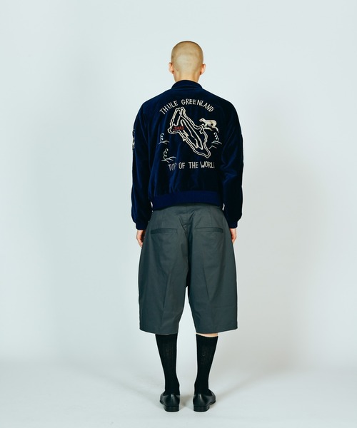 THRIFTY LOOK（スリフティールック）の「THRIFTY LOOK / スリフティールック SOUVENIR GREENLAND BLOUSON 刺しゅう グリーンランド スーベニアジャケット ブルゾン ベロア 別珍（ブルゾン・メンズ・ブラック/ネイビー・X-SMALL/MEDIUM/LARGE）」の7枚目の写真