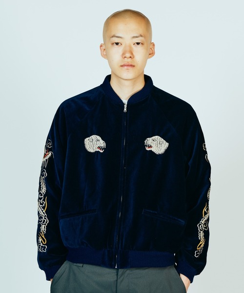 THRIFTY LOOK（スリフティールック）の「THRIFTY LOOK / スリフティールック SOUVENIR GREENLAND BLOUSON 刺しゅう グリーンランド スーベニアジャケット ブルゾン ベロア 別珍（ブルゾン・メンズ・ブラック/ネイビー・X-SMALL/MEDIUM/LARGE）」の11枚目の写真