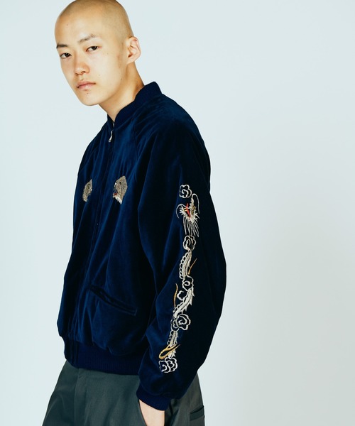 THRIFTY LOOK（スリフティールック）の「THRIFTY LOOK / スリフティールック SOUVENIR GREENLAND BLOUSON 刺しゅう グリーンランド スーベニアジャケット ブルゾン ベロア 別珍（ブルゾン・メンズ・ブラック/ネイビー・X-SMALL/MEDIUM/LARGE）」の12枚目の写真