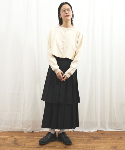 fig London(フィグロンドン)の「apron pleats skirt(スカート・レディース・ベージュ/ブラック/チェック・FREE)」の4枚目の写真