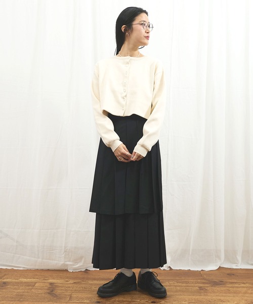 fig London(フィグロンドン)の「apron pleats skirt(スカート・レディース・ベージュ/ブラック/チェック・FREE)」の5枚目の写真