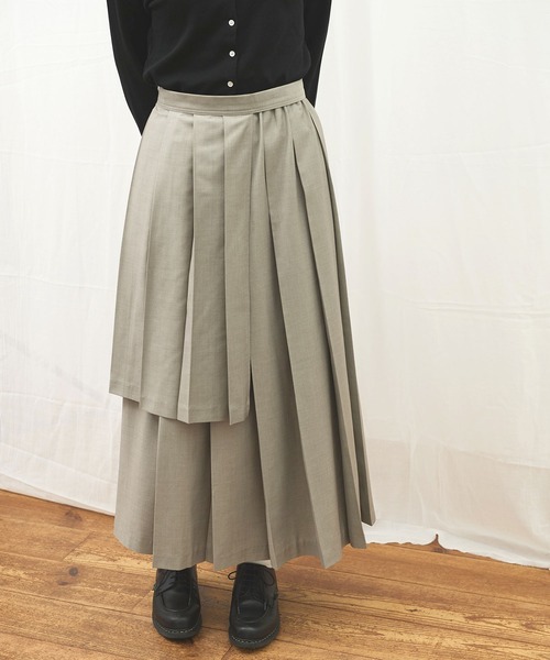 fig London(フィグロンドン)の「apron pleats skirt(スカート・レディース・ベージュ/ブラック/チェック・FREE)」の21枚目の写真