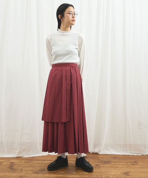 fig London(フィグロンドン)の「apron pleats skirt(スカート・レディース・ベージュ/ブラック/チェック・FREE)」の12枚目の写真
